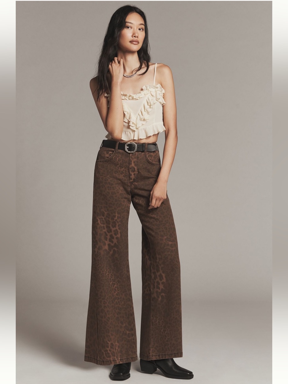 Adi Leopard Mid-Rise Flare Leopard Print Jeans by Pilcro - Size 28 - BNWT